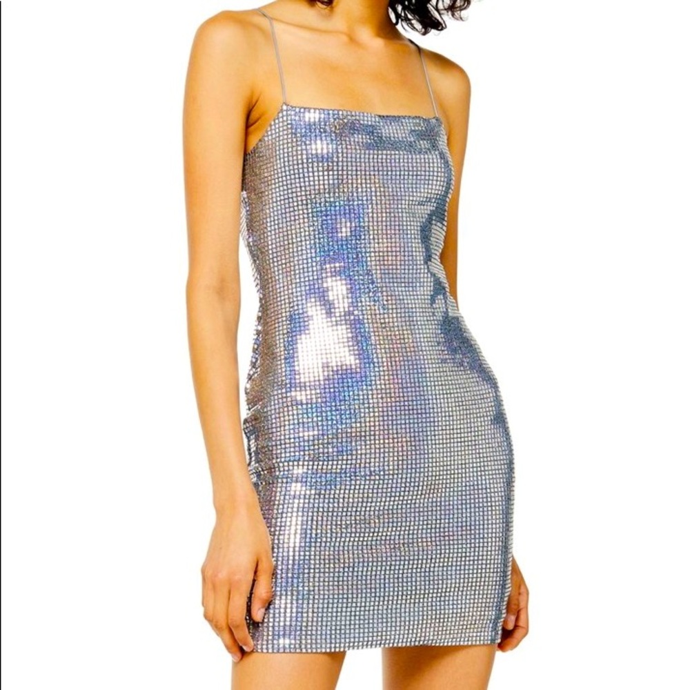 TOPSHOP holographic mini dress